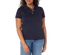 Nautica Damen-Poloshirt mit 3 Knöpfen, kurzärmelig, atmungsaktiv, 100% Baumwolle, Marineblau, XX-Large