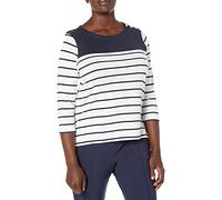 Nautica Damen U-Boot-Ausschnitt, 3/4-Ärmel, 100% Baumwolle Hemd, Navy, X-Groß