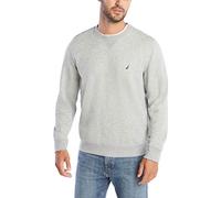 Nautica Fleece-Sweatshirt Basic mit Rundhalsausschnitt für Herren, Grau meliert, Small