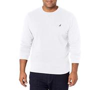 Nautica Herren Basic Crew Neck Fleece Sweatshirt, Bright White, Large