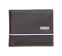 Nautica Geldbörse aus Leder mit Logo-Band, Braun, Einheitsgröße