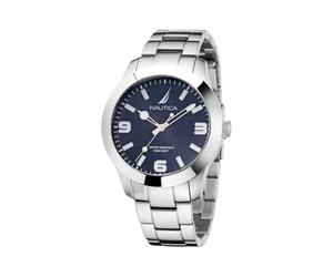 NAUTICA Graue Edelstahl-Anzuguhr Einheitsgröße