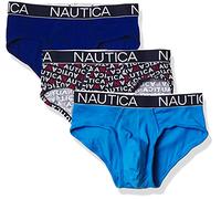 Nautica Herren 3er-Pack Baumwoll-Stretch-Slips Slip, Windsurf/Aero Logo-Print, X-Large