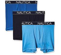 Nautica Herren 3-Pack Classic Underwear Cotton Stretch Boxer Brief Retroshorts, Peacoat/Sea Cobalt/Aero Blue, Medium