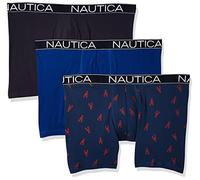 Nautica Herren 3er-Pack Klassische Boxershorts aus Baumwoll-Stretch Retroshorts, Sea Cobalt/Peacoat/Lobster Print Blue, X-Large