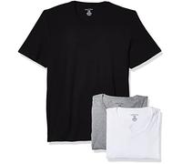 Nautica Herren 3er-Pack T-Shirt aus Baumwolle mit Rundhalsausschnitt Polohemd, Weiß/Schwarz/Grau meliert, L