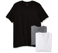 Nautica Herren 3er-Pack T-Shirts aus Baumwolle mit Rundhalsausschnitt Unterhemd, Weiß/Schwarz/Grau meliert, XL