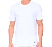 Nautica Herren 3er-Pack T-Shirts aus Baumwolle mit Rundhalsausschnitt Unterwäsche, Farbe: Weiß, Klein