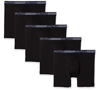 Nautica Herren 5 Pack Classic Cotton Boxer Briefs Retroshorts, Schwarz, 5 Stück, Medium (5er Pack)