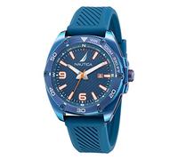 Nautica Herren-Armbanduhr, Blechdose, blaues Silikonarmband (Modell: NAPTCF201), blau