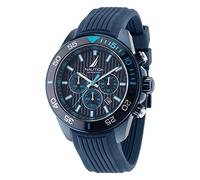 Nautica NAPNOS303 Herren-Armbanduhr, blaues Silikonarmband, Blau/Blau/Blau