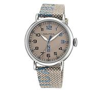 Nautica Herren-Armbanduhr, Quarz, Leinen, Beige, 20 Casual (Modell: NAPLSF017), beige, Armband