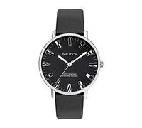 Nautica Herren Caprera NAPCRF910 Black Leather Quartz Fashion Armbanduhr