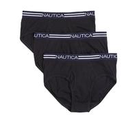 Nautica Herren Classic Cotton 3-Pack Fly Front Briefs Slip, 3 Stück schwarz, Medium