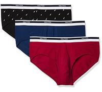 Nautica Herren Klassischer Baumwoll-Stretch, Multipack Slip, Rot/Estate Blue/Sail Schwarz, X-Large (3er Pack)