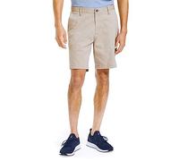 Nautica Herren Classic Fit Flat Front Stretch Solid Chino Deck Legere Shorts, Braun(True Khaki), 34W