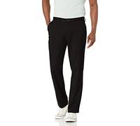 Nautica Herren Classic Fit Flat Front Stretch Solid Chino Deck Pant Hose, Business/Leger, True Black, 32W / 30L