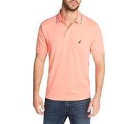 Nautica Herren Classic Fit Short Sleeve Dual Tipped Collar Polo Shirt Poloshirt, Blasskoralle, Klein