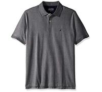 Nautica Herren Classic Fit Short Sleeve Solid Performance Deck Polo Shirt Polohemd, Dunkelgrau meliert, XX-Large Hoch