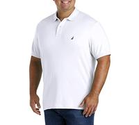 Nautica Herren Classic Fit Short Sleeve Solid Soft Cotton Polo Shirt Poloshirt, Bright White, Large Hoch
