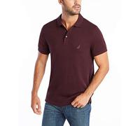 Nautica Herren Classic Fit Short Sleeve Solid Soft Cotton Polo Shirt Poloshirt, Schiffswrack Burgundy Heather, Mittel