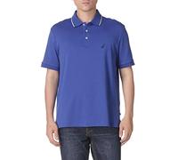 Nautica Herren Classic Fit Short Sleeve Solid Tipped Collar Soft Polo Shirt Polohemd, Blau-Monaco Blue, 2X