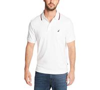 Nautica Herren Classic Fit Short Sleeve Solid Tipped Collar Soft Polo Shirt Polohemd, Bright White, 5X