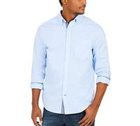 Nautica Herren Classic Fit Stretch Solid Long Sleeve Shirt Hemd mit Button-Down-Kragen, Hellblau, Klein
