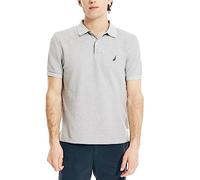 Nautica Herren Classic Short-Sleeve Solid Polo T-Shirt Polohemd, Grey Heather, X-Klein