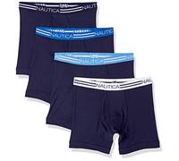 Nautica Herren Klassische Boxershorts aus Baumwolle, 4er-Pack Retroshorts, Peacoat, M