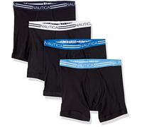 Nautica Herren Klassische Boxershorts aus Baumwolle, 4er-Pack Retroshorts, Schwarz, L