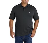 Nautica Herren Klassische Passform, kurzärmelig, einfarbig, weiche Baumwolle Polohemd, True Black, 4XL (Hoch)