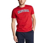 Nautica Herren Kurzärmeliges 100% Baumwolle, nautische Serie T-Shirt, Rot/Rot, XL