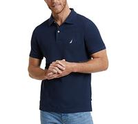 Nautica Herren Kurzärmeliges Poloshirt, schmale Passform Polohemd, Navy, XL