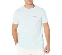 Nautica Herren Kurzarm-T-Shirt mit Rundhalsausschnitt, Bay Blue, einfarbig, Gre S