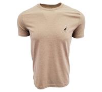 Nautica Herren Kurzarm-T-Shirt mit Rundhalsausschnitt (Small Camel Heather)