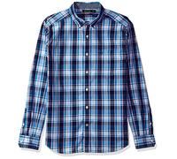 Nautica Herren Long Sleeve Large Plaid Shirt Button Down Hemd, Himmelblau, Groß
