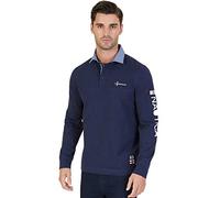 Nautica Herren Long Slim Fit Heritage Logo Sleeve Polo Shirt Poloshirt, Navy, Mittel
