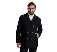 Nautica Herren Men's Classic Double Breasted Peacoat Caban-Jacke, schwarz, Large