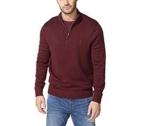 Nautica Herren Men's Quarter-Zip Sweater Pullover, Burgunderrot, Mittel