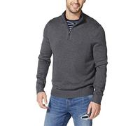 Nautica Herren Men's Quarter-Zip Sweater Pullover, Dunkelgrau meliert, L