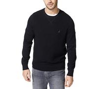 Nautica Herren Men's Ribbed Sweater Pullover, True Black, Groß