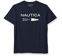 Nautica Herren Men's Sustainably Crafted Logo Signal Flag Graphic T-Shirt, Navy, Groß