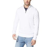 Nautica Herren Nautica Men's Quarter-zip Sweater Pullover, Bright White, S EU
