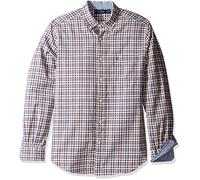 Nautica Herren Plaid Classic Fit Button-Down Hemd, Tiger Lily, X-Groß