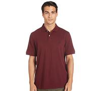 Nautica Herren Poloshirt aus Baumwoll-Piqué, kurzärmelig Polohemd, Royal Burgundy Solid, Klein