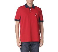 Nautica Herren-Poloshirt, Klassische Passform, kurzärmelig, Performance-Piqué, Nautisches Rot, L