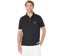 Nautica, Herren-Poloshirt, kurzärmlig, einfarbig, Baumwoll-Pikee-Stretch, True Black, Mittel