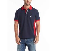 Nautica Herren Poloshirt met korte mouwen, kleurblok-design, piqué-poloshirt Polohemd, Navy, 3XL EU