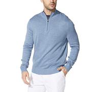 Nautica Herren Quarter Zip Pullover, Deep Anchor meliert, Mittel